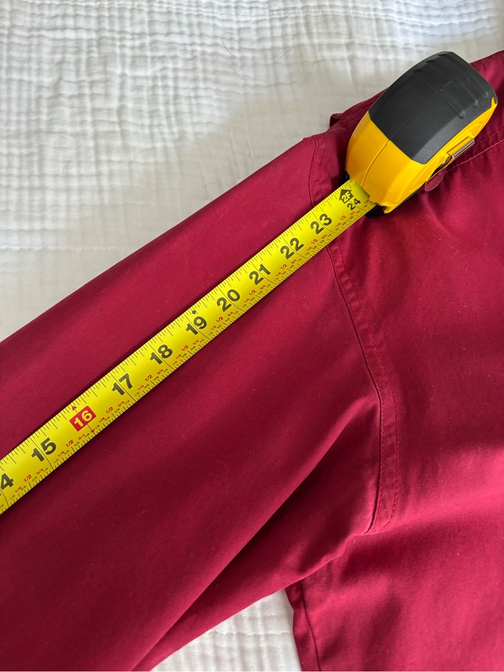 J. Crew Red Cotton Barn Jacket with Tan Corduroy Collar - Picture 9 of 16